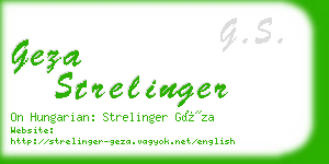 geza strelinger business card